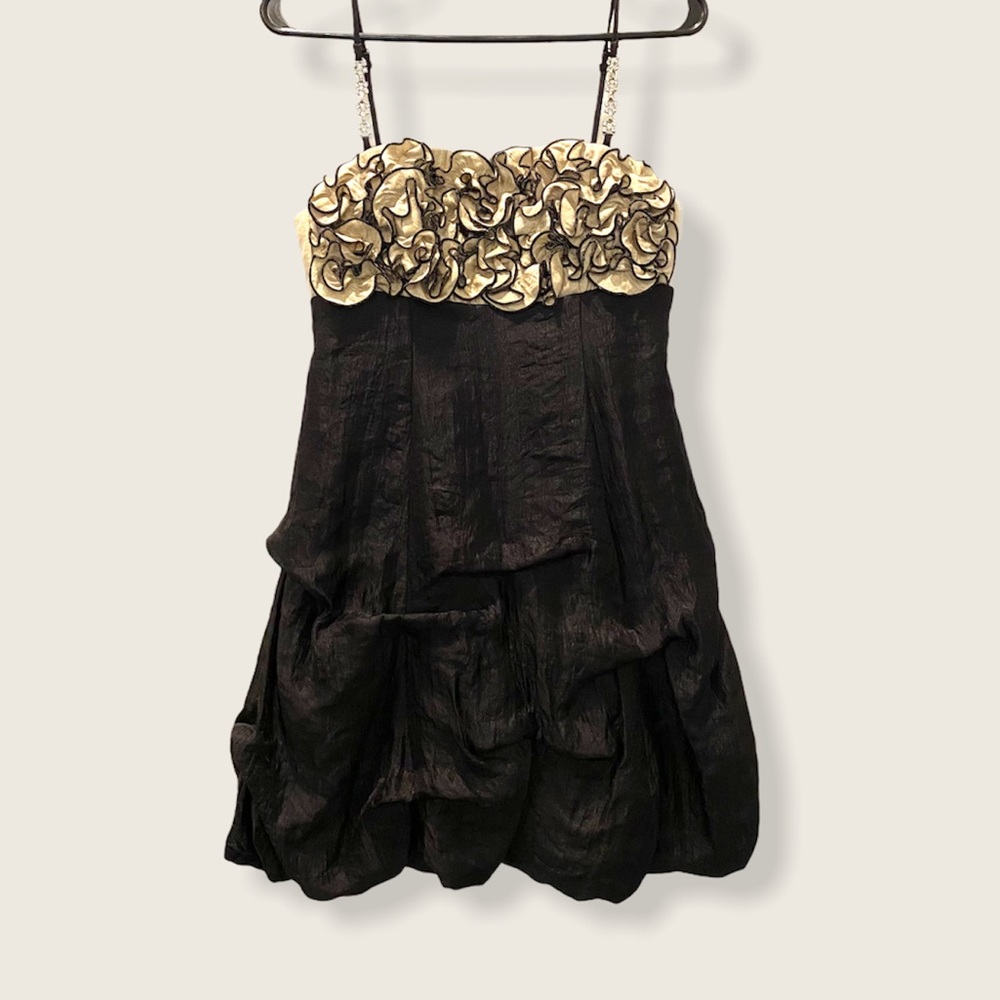 Vintage Ignite Evenings Flower Ruffle Dress